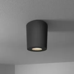 HOFTRONIC Paxton LED Deckenspot - 4 Watt 345 Lumen - 4000K neutralweiß - GU10 Fassung - IP65 Bad Aufbaustrahler - Rund - Dimmbar - Innen und Außen - Schwarz