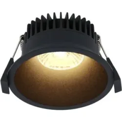 HOFTRONIC Finn LED Einbaustrahler - 10W 900lm Superbright - 2700K warmweiß - Dimmbar - Rund - Versenkt - IP44 wasserdicht - Schwarz - Für Bad, Innen und Außen