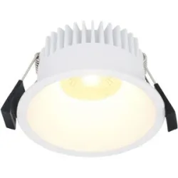 HOFTRONIC Finn LED Einbaustrahler - 10W 900lm Superbright - 2700K warmweiß - Dimmbar - Rund - Versenkt - IP44 wasserdicht - Weiß - Für Bad, Innen und Außen