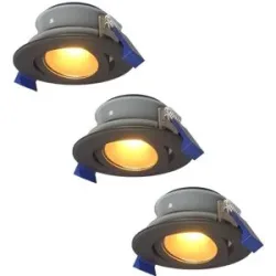 HOFTRONIC 3er Set Lima LED Einbaustrahler - 4W 345lm - 2700K warmweiß - GU10 - Dimmbar - Rund - Schwenkbar - IP65 Wasserdicht - Schwarz - Für Bad, Innen und Außen