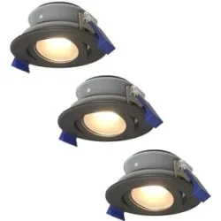 HOFTRONIC 3er Set Lima LED Einbaustrahler - 4W 345lm - 4000K neutralweiß - GU10 - Dimmbar - Rund - Schwenkbar - IP65 Wasserdicht - Schwarz - Für Bad, Innen und Außen