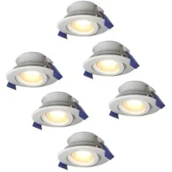HOFTRONIC 6er Set Lima LED Einbaustrahler - 4W 345lm - 4000K neutralweiß - GU10 - Dimmbar - Rund - Schwenkbar - IP65 Wasserdicht - Weiß - Für Bad, Innen und Außen
