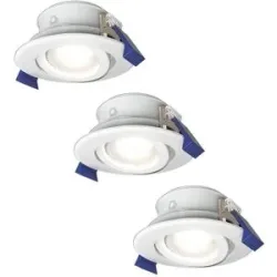 HOFTRONIC 3er Set Lima LED Einbaustrahler - 4W 345lm - 6500K tageslichtweiß - GU10 - Dimmbar - Rund - Schwenkbar - IP65 Wasserdicht - Weiß - Für Bad, Innen und Außen