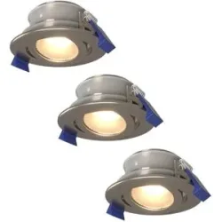 HOFTRONIC 3er Set Lima LED Einbaustrahler - 4W 345lm - 4000K neutralweiß - GU10 - Dimmbar - Rund - Schwenkbar - IP65 Wasserdicht - Edelstahl - Für Bad, Innen und Außen
