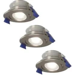 HOFTRONIC 3er Set Lima LED Einbaustrahler - 4W 345lm - 6500K tageslichtweiß - GU10 - Dimmbar - Rund - Schwenkbar - IP65 Wasserdicht - Edelstahl - Für Bad, Innen und Außen