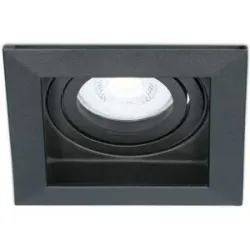 HOFTRONIC Fresno LED Einbaustrahler Eckig - 4W 345lm - 6500K tageslichtweiß - Dimmbar - Schwenkbar - Versenkt - IP20 Innen - Schwarz - Blendfrei