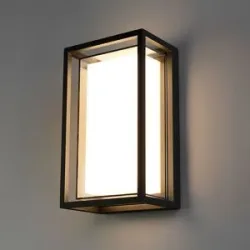 HOFTRONIC Brandon LED Wandlampe - 12W 1200lm - 3000K warmweiß - IP54 wasserdicht - Schwarz - Innen und außen - Wandlaterne - Modern und klassisch
