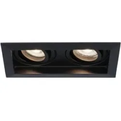HOFTRONIC Durham Doppel LED-Einbaustrahler quadratisch - 8W 690lm - 4000K neutralweiß - GU10 - Dimmbar schwenkbar - Für innen - Schwarz