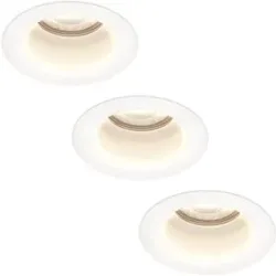 HOFTRONIC 3er Set Mari LED Einbaustrahler - 4W 345lm - 4000K neutralweiß - GU10 - Dimmbar - Rund - IP64 Wasserdicht - Weiß - Blendfrei