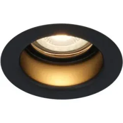 HOFTRONIC Mari - LED Einbaustrahler Flach - 6 Watt 570 Lumen - 2700K warmweiß - GU10 LED Modul - Blendfrei - Dimmbar - Rund - IP65 wasserdicht - Schwarz - LED Coin