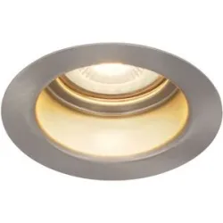 HOFTRONIC Mari - LED Einbaustrahler Flach - 6 Watt 570 Lumen - 2700K warmweiß - GU10 LED Modul - Blendfrei - Dimmbar - Rund - IP65 wasserdicht - Edelstahl - LED Coin