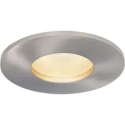HOFTRONIC Vegas - LED Einbaustrahler flach Einbautiefe 60mm - IP44 wasserdicht - 6 Watt 570 Lumen - 4000K neutralweiß - GU10 LED Modul - Dimmbar - Rund - Für Bad, Innen- und Außenbereich - Edelstahl - LED Coin