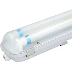 HOFTRONIC LED Feuchtraumleuchte 150cm doppelt - T8 (G13) - 50W 7000 Lumen (140lm/w) - 4000K neutralweiß (840) - Verknüpfbar - Flimmerfrei - IP65 wasserdicht - LED Wannenleuchte