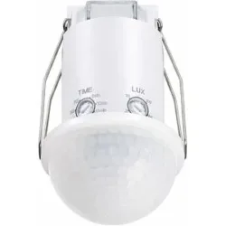 HOFTRONIC PIR-Bewegungsmelder mit Dämmerungssensor - 44 mm - 360° - Reichweite bis zu 10 m links und rechts - Montagehöhe 2,2 bis 6 m - IP54 - Max. 600 W
