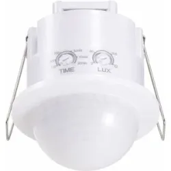 HOFTRONIC PIR-Bewegungsmelder mit Dämmerungssensor - 68 mm - 360° - Reichweite bis zu 10 m links und rechts - Montagehöhe 2,2 bis 6 m - IP54 - Max. 600 W