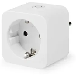 Nedis Smart WLAN Steckdose - WiFi & Bluetooth - Stromzähler - Kompatibel mit Amazon Alexa & Google Home - 16A Smart Plug - Weiß