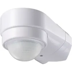 HOFTRONIC PIR-Bewegungsmelder mit Dämmerungsschalter - 240° - Aufputzmontage - 10 Meter Reichweite - Maximal 600 Watt - IP65 wasserdicht - Weiß