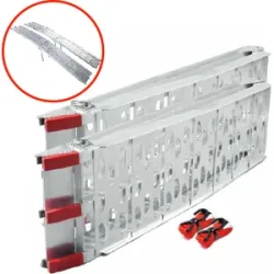 GeoTech ATV-001  Zwei Laderampen aus Aluminium, 2,26 m  Tragkraft 650 kg  Mit Füßen  Für Kleintraktoren, ATVS usw.