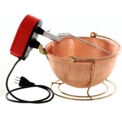 Elektrischer Rührtopf für Polenta NuovaFac Cuoca Automatica aus gehämmertem Kupfer, Rundboden 3L - 5W