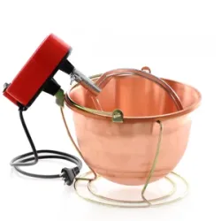 Elektrischer Rührtopf für Polenta NuovaFac Cuoca Automatica aus glattem Kupfer, Rundboden 4L - 5W