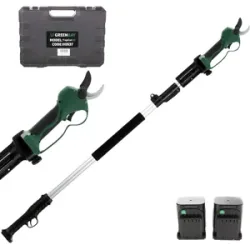 Akku-Baumschere Greenbay TopCut 33 - mit Verlängerungsschaft von 1,5 bis 2,1 Metern - Schnittdurchmesser max. 32 mm