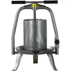 Baesso V20 Edelstahl - Obst- und Gemüsespindelpresse 9 L - Edelstahlpresskorb
