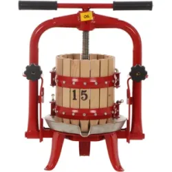 Baesso F15 - Obst- und Gemüsespindelpresse 6 L - Holzpresskorb