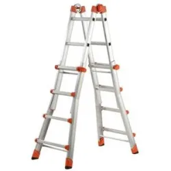 Gierre Peppina AL020DS - 2x8 Trittstufen, 4,70 m - Teleskopleiter aus Aluminium
