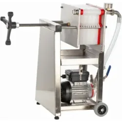 Enotecnica Pillan F10 - Schichtenfilter für Wein mit Kartons - Edelstahlrahmen und NOVAX Pumpe