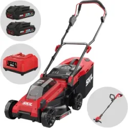 SKIL 0130 BA - Akku-Rasenmäher - 2x20V/2ah - 34 cm Schnittbreite - Rasentrimmer kostenlos im Lieferumfang enthalten!