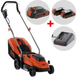 Black & Decker BCMW3318L2-QW Akku-Rasenmäher - 2x18V/2.5Ah + Gratis 18-V-Akku 2 Ah - 33 cm Schnittbreite