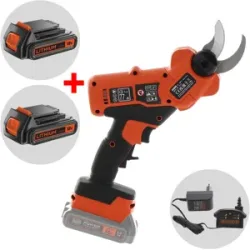 Akku-Gartenschere Black & Decker BCPP18D1-QW für die Baumpflege - Akku 18V 2Ah + Gratis 18-V-Akku 2 Ah - Schnittdurchmesser max. 25 mm