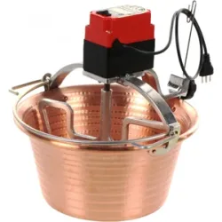 NuovaFac Cuoca Automatica - Elektrischer Induktions-Rührtopf aus gehämmertem Kupfer - 14l - 30W