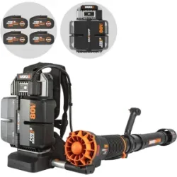 Worx Nitro WG572E - Rückentragbarer Akku-Laubbläser - 4x20V/4Ah