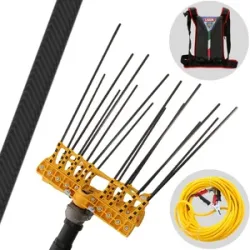 Lisam Swing - Elektrischer Akku-Olivenschüttler mit Rucksackbatterie 12V 56Ah - Feste Stange 240 cm