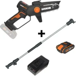 Worx Nitro WG325E - Akku-Astkettensäge + Verlängerung  20V/2Ah