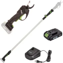 Ribimex PRBAT20/SEC - Akku-Baumschere auf Teleskopverlängerung 147-203 cm  - 20V/2Ah - Schnittdurchmesser max. 25 mm