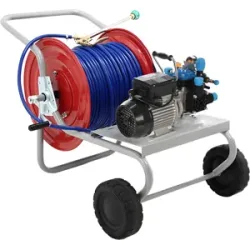AgriEuro TOP-LINE Kit elektrische Sprühmotorpumpe mit Wagen  Bertolini Pumps POLY 2020 H.P. RTE.1 - Für Chemikalien und Säuren