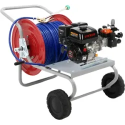 AgriEuro TOP-LINE Benzinbetriebene Sprühpumpe mit Wagen  Comet MTP BPX25 PA6  Für Chemikalien und Säuren