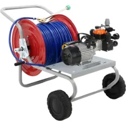 AgriEuro TOP-LINE Elektrisches Sprühpumpen-Set mit Wagen  Comet MTP BPX25 PA6 - Für Chemikalien und Säuren