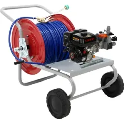 AgriEuro TOP-LINE Benzinbetriebene Sprühpumpe mit Wagen  Comet MTP BPX25 PP  Für Chemikalien und Säuren