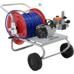 AgriEuro TOP-LINE Elektrische Sprühpumpe mit Wagen - Comet MTP BPX25 PP - Für Chemikalien und Säuren