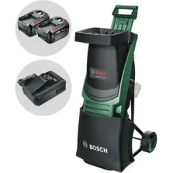 Bosch UniversalShredder -  Akku-Häcksler 36V -  mit Fangsack - 2x18V/4Ah
