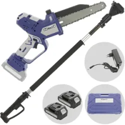 BullMach AION 20 - Hochentaster - Akku-Astkettensäge + Teleskopschaft 130-200 cm - 2x21V 2Ah