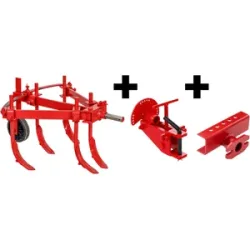 AgriEuro Premium Verstellbarer 5-Zinken-Grubber ETR-5 mit einstellbarer Zweibolzenaufnahme und Geräteanschlussstück  für Einachser von 610 PS