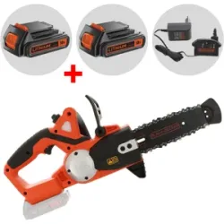 Black & Decker GKC1820L20-QW - Elektro Kettensäge - Akku 18V 2Ah + Gratis 18-V-Akku 2 Ah - Schwert 35 cm