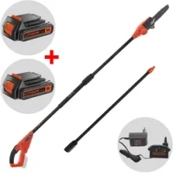 Black & Decker GPC1820L20-QW - Akku Hochentaster auf Verlängerungstange 18V 2Ah + Gratis 18-V-Akku 2 Ah