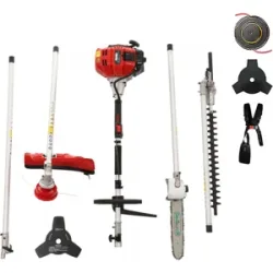 GeoTech GT-2 43 L - Mehrzweck-Motorsense mit 2- Takt Benzinmotor - 43ccm - Ast- und Heckenschere, Freischneider