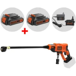 Akku-Hochdruckreiniger Black & Decker BCPC18D1 + Gratis 18-V-Akku 2 Ah - 5-in-1 Multifunktionsdüse