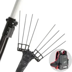 Zanon Karbonium PRO AL 200 - Elektrischer Akku-Olivenschüttler mit Rucksackbatterie 50.4V 5Ah - Teleskopschaft 170/250 cm
